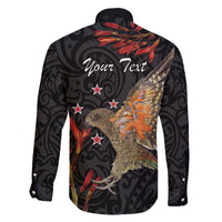 Personalised New Zealand Kea Family Matching Mermaid Dress and Hawaiian Shirt Nestor Notabilis With Harakeke Maori Pattern