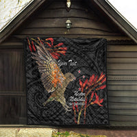 Personalised New Zealand Kea Quilt Nestor Notabilis With Harakeke Maori Pattern