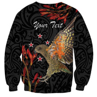 Personalised New Zealand Kea Sweatshirt Nestor Notabilis With Harakeke Maori Pattern