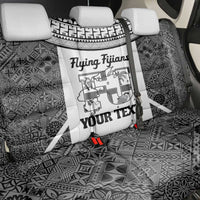 Custom Fiji Tapa Rugby Back Car Seat Cover Flying Fijian Black And White Version