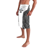 Custom Fiji Tapa Rugby Lavalava Flying Fijian Black And White Version