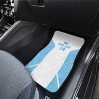 Custom Fiji Tapa Rugby Car Mats Flying Fijian Blue And White Version
