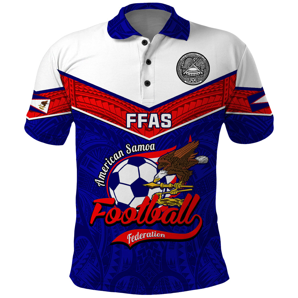 American Samoa Football Polo Shirt Polynesian Sporty Style LT14 Blue - Polynesian Pride
