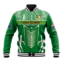 Cook Islands Football Baseball Jacket Go Kuki Airani Polynesian Sporty Style LT14 Unisex Green - Polynesian Pride