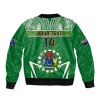 Personalised Cook Islands Football Bomber Jacket Go Kuki Airani Polynesian Sporty Style LT14 - Polynesian Pride