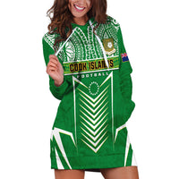 Personalised Cook Islands Football Hoodie Dress Go Kuki Airani Polynesian Sporty Style LT14 Green - Polynesian Pride