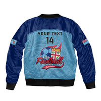 Personalised Fiji Football Bomber Jacket Fijian Tapa Pattern Sporty Style LT14 - Polynesian Pride