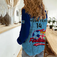 Personalised Fiji Football Women Casual Shirt Fijian Tapa Pattern Sporty Style LT14 - Polynesian Pride