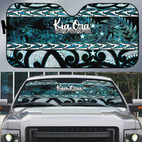 Kia Ora New Zealand Auto Sun Shade Aotearoa Proud Maori Paua Shell Silver Fern - Polynesian Pride