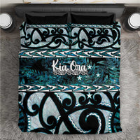 Kia Ora New Zealand Bedding Set Aotearoa Proud Maori Paua Shell Silver Fern - Polynesian Pride