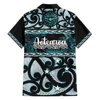 Kia Ora New Zealand Family Matching Off The Shoulder Long Sleeve Dress and Hawaiian Shirt Aotearoa Proud Maori Paua Shell Silver Fern - Polynesian Pride