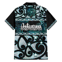 Kia Ora New Zealand Family Matching Puletasi and Hawaiian Shirt Aotearoa Proud Maori Paua Shell Silver Fern - Polynesian Pride