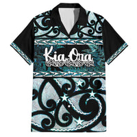 Kia Ora New Zealand Family Matching Short Sleeve Bodycon Dress and Hawaiian Shirt Aotearoa Proud Maori Paua Shell Silver Fern - Polynesian Pride