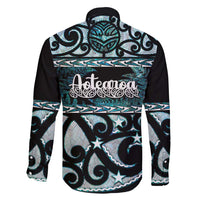 Kia Ora New Zealand Family Matching Short Sleeve Bodycon Dress and Hawaiian Shirt Aotearoa Proud Maori Paua Shell Silver Fern - Polynesian Pride