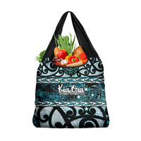 Kia Ora New Zealand Grocery Bag Aotearoa Proud Maori Paua Shell Silver Fern - Polynesian Pride