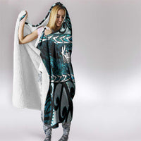 Kia Ora New Zealand Hooded Blanket Aotearoa Proud Maori Paua Shell Silver Fern - Polynesian Pride
