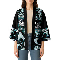 Kia Ora New Zealand Kimono Aotearoa Proud Maori Paua Shell Silver Fern - Polynesian Pride