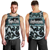 Kia Ora New Zealand Men Tank Top Aotearoa Proud Maori Paua Shell Silver Fern - Polynesian Pride
