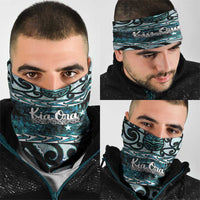 Kia Ora New Zealand Neck Gaiter Aotearoa Proud Maori Paua Shell Silver Fern - Polynesian Pride