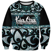Kia Ora New Zealand Sweatshirt Aotearoa Proud Maori Paua Shell Silver Fern - Polynesian Pride