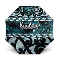 Kia Ora New Zealand Umbrella Aotearoa Proud Maori Paua Shell Silver Fern - Polynesian Pride