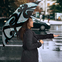 Kia Ora New Zealand Umbrella Aotearoa Proud Maori Paua Shell Silver Fern - Polynesian Pride