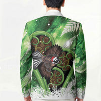 Piwakawaka New Zealand Christmas In July Blazer NZ Aroha Koru Fern Marble Vibes