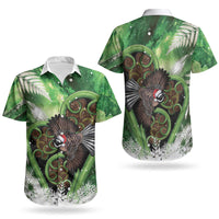 Piwakawaka New Zealand Christmas In July Couples Matching Long Sleeve Bodycon Dress and Hawaiian Shirt NZ Aroha Koru Fern Marble Vibes LT14 - Polynesian Pride