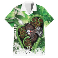Piwakawaka New Zealand Christmas In July Family Matching Long Sleeve Bodycon Dress and Hawaiian Shirt NZ Aroha Koru Fern Marble Vibes