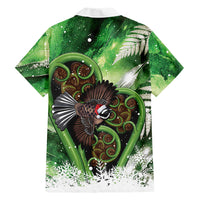 Piwakawaka New Zealand Christmas In July Family Matching Long Sleeve Bodycon Dress and Hawaiian Shirt NZ Aroha Koru Fern Marble Vibes