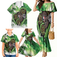 Piwakawaka New Zealand Christmas In July Family Matching Mermaid Dress and Hawaiian Shirt NZ Aroha Koru Fern Marble Vibes LT14 - Polynesian Pride