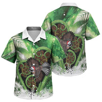 Piwakawaka New Zealand Christmas In July Family Matching Puletasi and Hawaiian Shirt NZ Aroha Koru Fern Marble Vibes LT14 Son's Shirt Green - Polynesian Pride