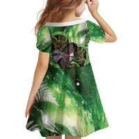 Piwakawaka New Zealand Christmas In July Family Matching Summer Maxi Dress and Hawaiian Shirt NZ Aroha Koru Fern Marble Vibes
