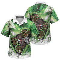 Piwakawaka New Zealand Christmas In July Family Matching Tank Maxi Dress and Hawaiian Shirt NZ Aroha Koru Fern Marble Vibes LT14 Son's Shirt Green - Polynesian Pride