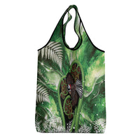 Piwakawaka New Zealand Christmas In July Grocery Bag NZ Aroha Koru Fern Marble Vibes