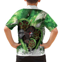 Piwakawaka New Zealand Christmas In July Hawaiian Shirt NZ Aroha Koru Fern Marble Vibes
