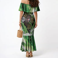 Piwakawaka New Zealand Christmas In July Mermaid Dress NZ Aroha Koru Fern Marble Vibes LT14 - Polynesian Pride