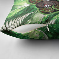 Piwakawaka New Zealand Christmas In July Pillow Cover NZ Aroha Koru Fern Marble Vibes