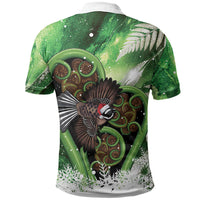 Piwakawaka New Zealand Christmas In July Polo Shirt NZ Aroha Koru Fern Marble Vibes LT14 - Polynesian Pride