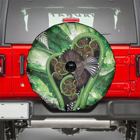 Piwakawaka New Zealand Christmas In July Spare Tire Cover NZ Aroha Koru Fern Marble Vibes