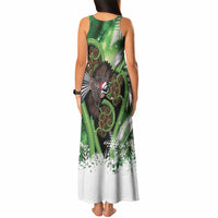 Piwakawaka New Zealand Christmas In July Tank Maxi Dress NZ Aroha Koru Fern Marble Vibes LT14 - Polynesian Pride