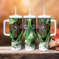 Piwakawaka New Zealand Christmas In July Tumbler With Handle NZ Aroha Koru Fern Marble Vibes