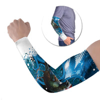 Tui Bird New Zealand Christmas In July Arm Sleeves NZ Aroha Koru Fern Marble Vibes