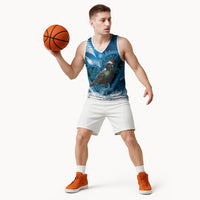 Tui Bird New Zealand Christmas In July Basketball Jersey NZ Aroha Koru Fern Marble Vibes