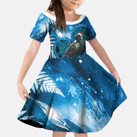 Tui Bird New Zealand Christmas In July Family Matching Puletasi and Hawaiian Shirt NZ Aroha Koru Fern Marble Vibes