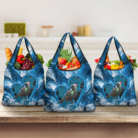 Tui Bird New Zealand Christmas In July Grocery Bag NZ Aroha Koru Fern Marble Vibes