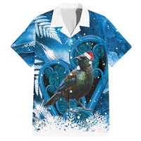 Tui Bird New Zealand Christmas In July Hawaiian Shirt NZ Aroha Koru Fern Marble Vibes