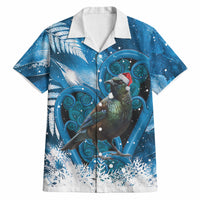 Tui Bird New Zealand Christmas In July Hawaiian Shirt NZ Aroha Koru Fern Marble Vibes LT14 Blue - Polynesian Pride