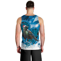 Tui Bird New Zealand Christmas In July Men Tank Top NZ Aroha Koru Fern Marble Vibes