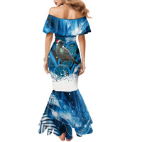 Tui Bird New Zealand Christmas In July Mermaid Dress NZ Aroha Koru Fern Marble Vibes